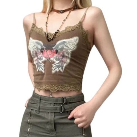 Brown Butterfly Tank Top