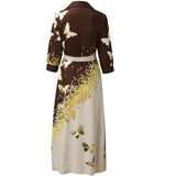 brown butterfly dress for women