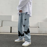 butterfly blue baggy jeans