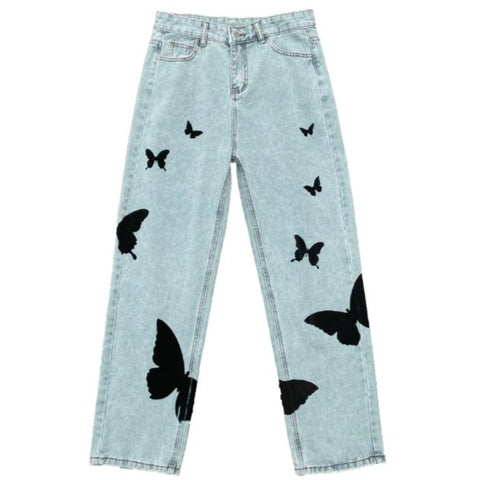 butterfly baggy jeans