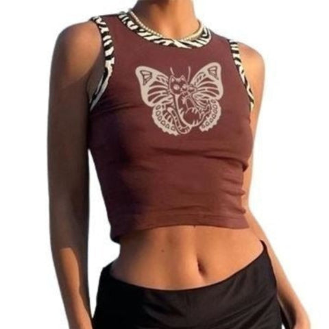 Butterfly Crop Top for Women