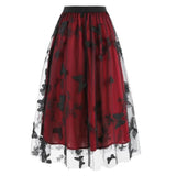 y2k red butterfly embroidered skirt