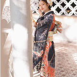 black butterfly kimono geisha