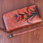 butterfly leather wallet zipper