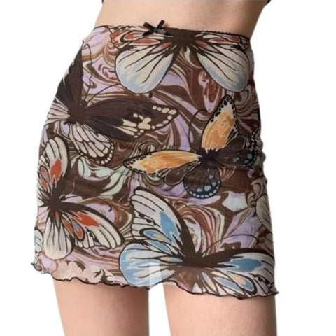 butterfly mini skirt
