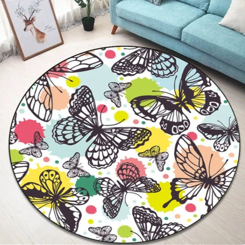 butterfly round rug