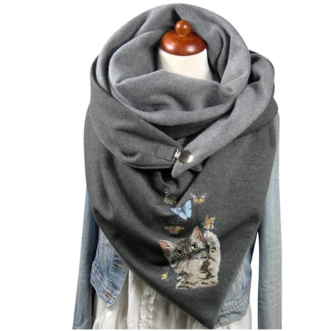 cat and butterfly scarf