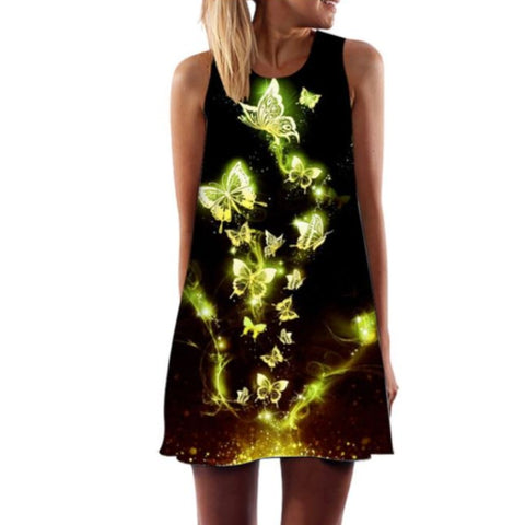 chartreuse butterfly dress