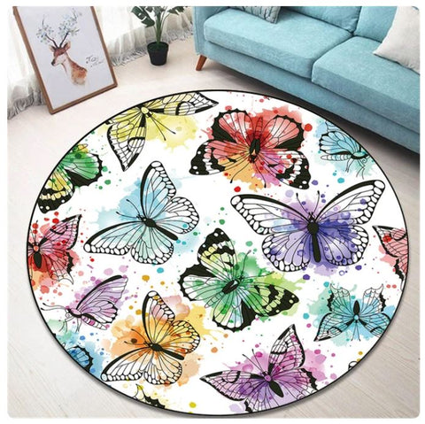 colored butterfly rug