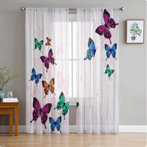 colorful butterfly curtains
