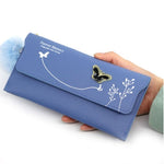 cornflower blue butterfly wallet for women
