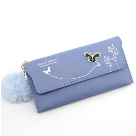 cornflower blue butterfly wallet