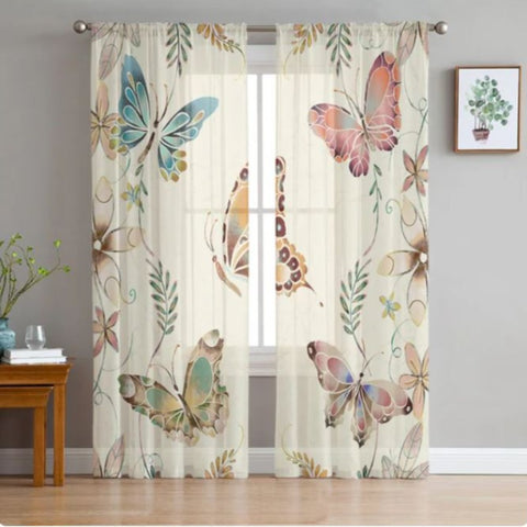 cornsilk butterfly curtains