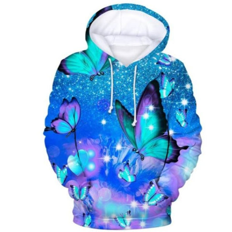 cyan butterfly hoodie