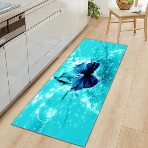 cyan butterfly rug