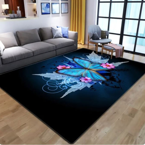 daisy butterfly rug