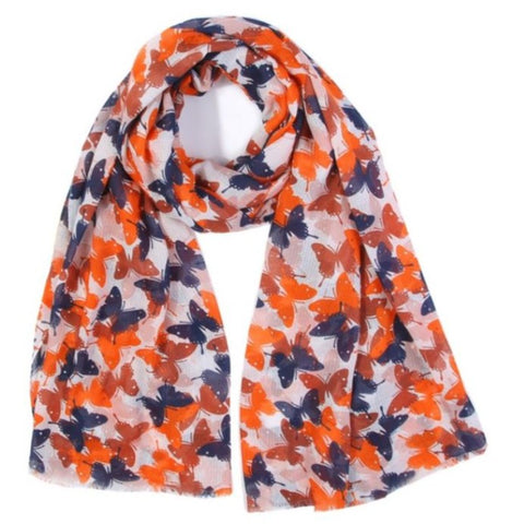dark orange butterfly scarf