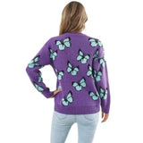 darkorchid butterfly sweater for women