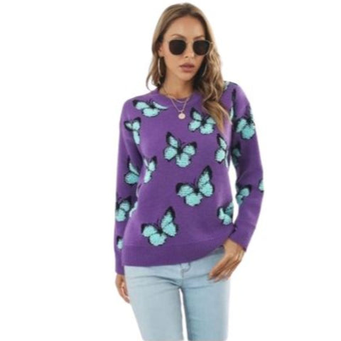 darkorchid butterfly sweater