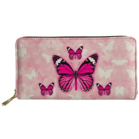 deep pink butterfly wallet