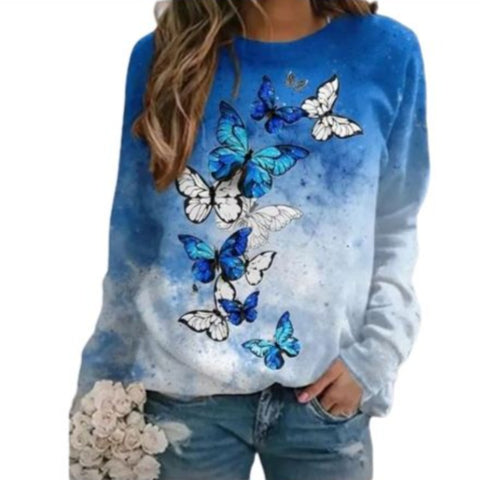 deep sky blue butterfly sweater
