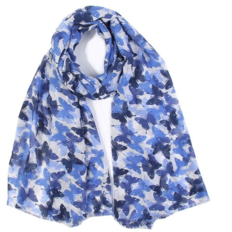 dodger blue butterfly scarf