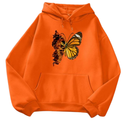 double face butterfly orange pullover