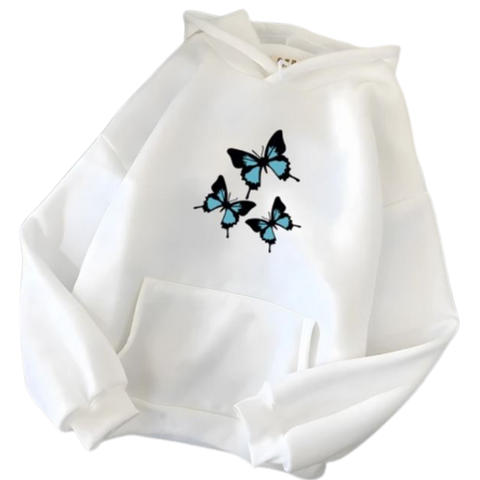 white butterfly sweater
