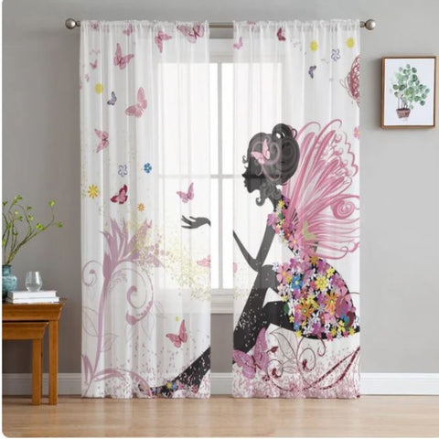 fairy purple butterfly curtains