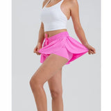 pink nylon flowy butterfly shorts