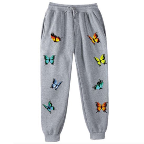 grey butterfly pants
