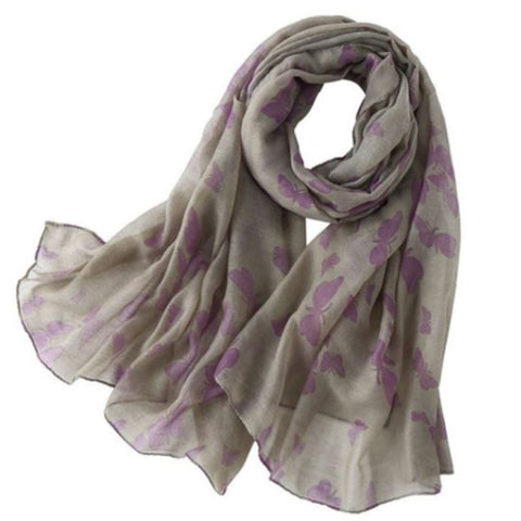 grey butterfly scarf