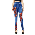 high waisted red butterfly leggings for ladies