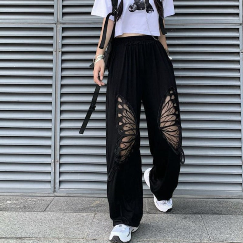 Hollow Butterfly Streetwear Pants | BUTTERFLY KINGDOM