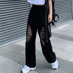hollow butterfly streetwear black pants 