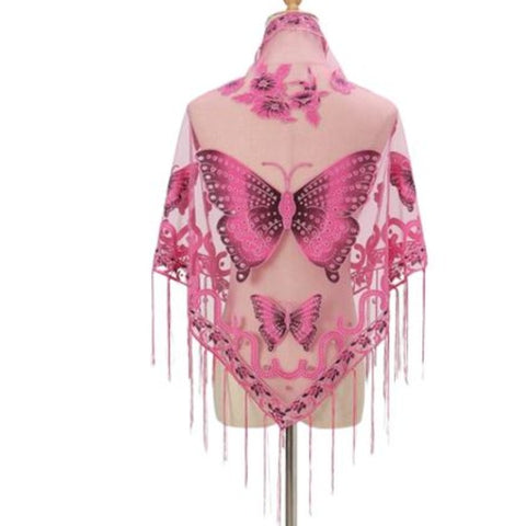 hot pink butterfly scarf