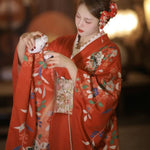 Peony and Butterfly Kimono Robe long sleeve