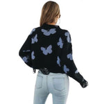lavender blue butterfly sweater for winter