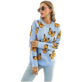 light blue butterfly sweater for women