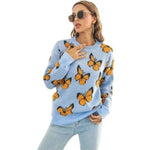 light blue butterfly sweater design
