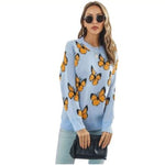 light blue butterfly knitted sweater