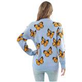 light blue butterfly winter sweater