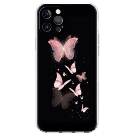 light coral butterfly phone case