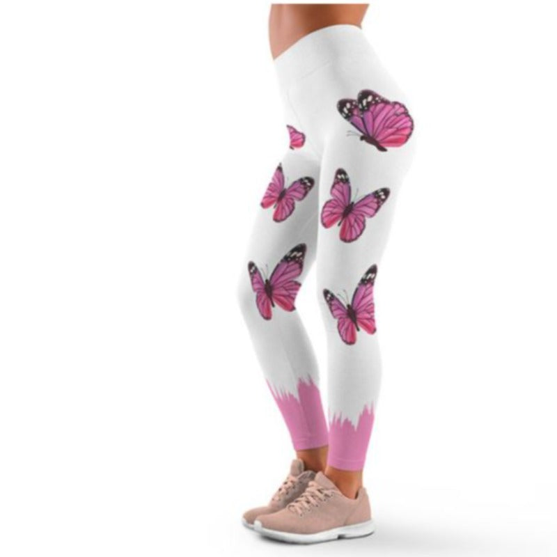 One Size Light Pink Butterfly Print Leggings – Denise's Delights