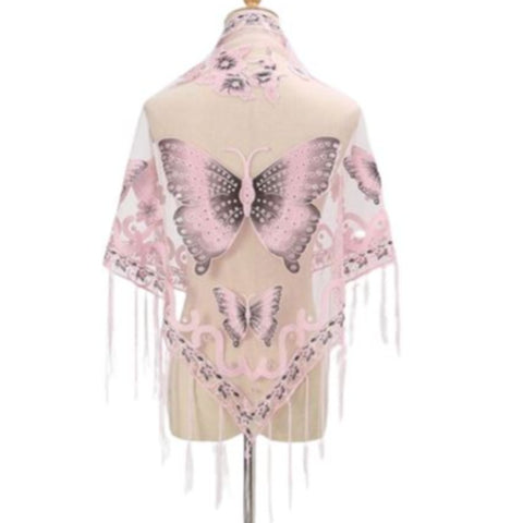 light pink butterfly scarf