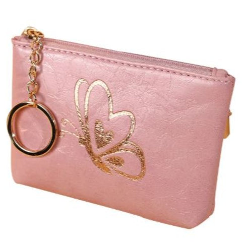 light pink butterfly wallet