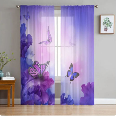 mediumslateblue butterfly curtains