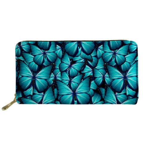 medium turquoise butterfly wallet