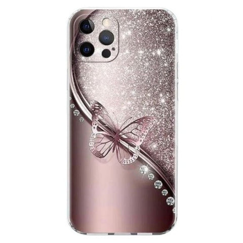 misty rose butterfly phone case