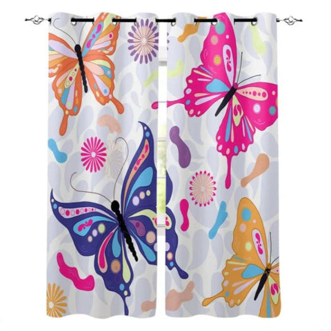 multicolor butterfly curtains
